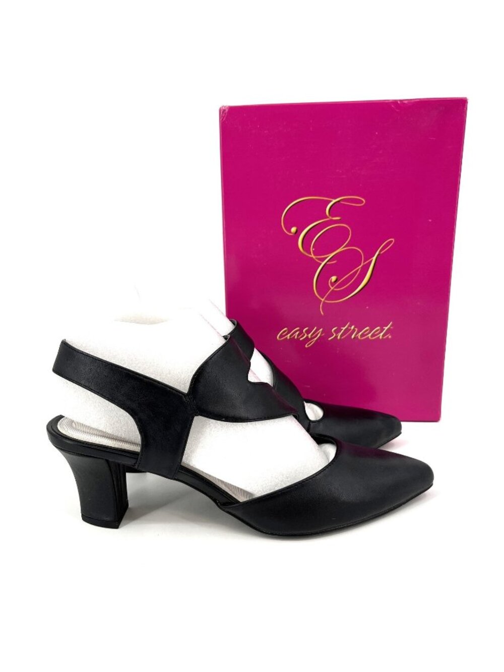 Easy Street Vevue Asymmetrical Pumps Black Size 11M Faux Leather Pointed Toe